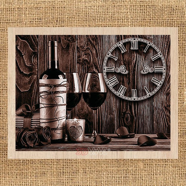 WINE CLOCK pyroprinter & laser-ready file 3DWave.us